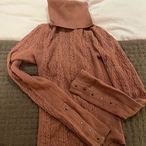 Free people Turtleneck Maddie Sweater Brown Small
